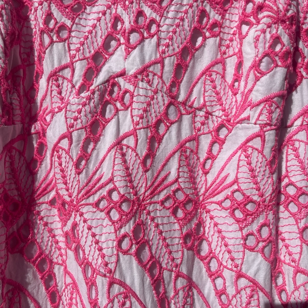Crown & Ivy Embroidered Pink and White Floral Mini Dress Size 12 - Picture 4 of 10